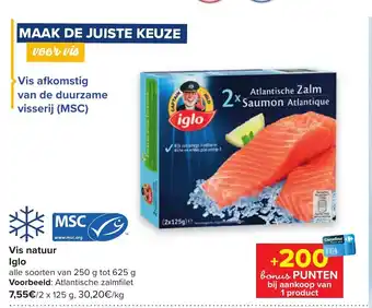 Carrefour Market Vis natuur Iglo aanbieding
