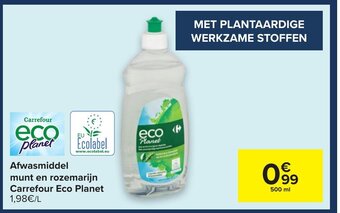 Afwasmiddel munt en rozemarijn Carrefour Eco Planet