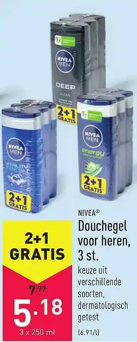 ALDI Nivea Douchegel Voor Heren 3 St. aanbieding