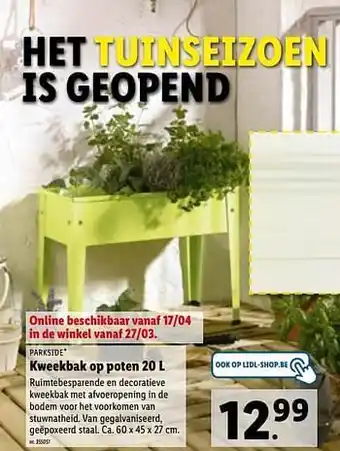 Lidl Kweekbak op poten 20L aanbieding