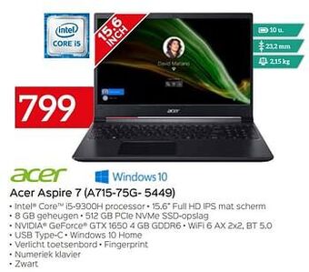 Selexion Acer aspire 7 a715-75g- 5449 aanbieding