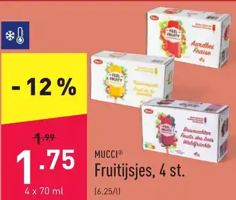 ALDI Mucci Fruitijsjes, 4st aanbieding