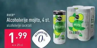 ALDI River Alcoholvrije Mojito, 4st aanbieding