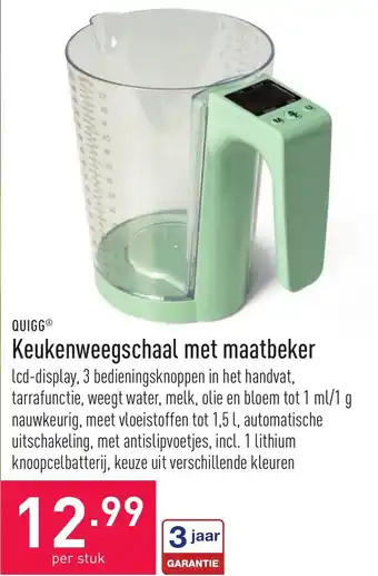 ALDI Quigg Keukenweegschaal met Maatbeker aanbieding