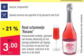 ALDI Rosano Rosé Schuimwijn aanbieding