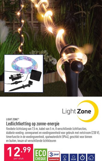 ALDI Light Zone Ledlichtketting op Zonne-Energie aanbieding