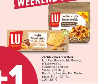 Delhaize LU - Petit Moelleux, Trio Moelleux Zachte Cakes of Wafels aanbieding
