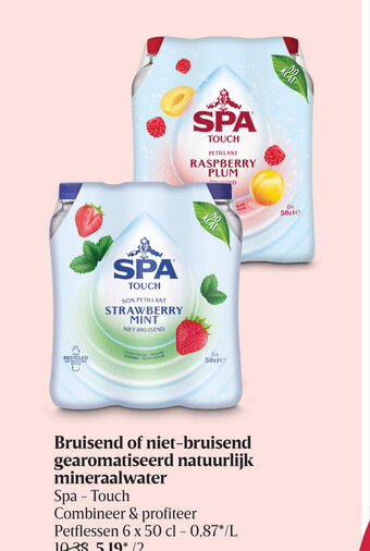 Delhaize Spa - Touch Bruisend of Niet-Bruisend Gearomatiseerd Natuurlijk Mineraalwater aanbieding