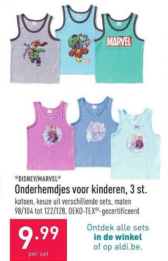 ALDI Onderhemdjes Voor Kinderen, 3 St aanbieding