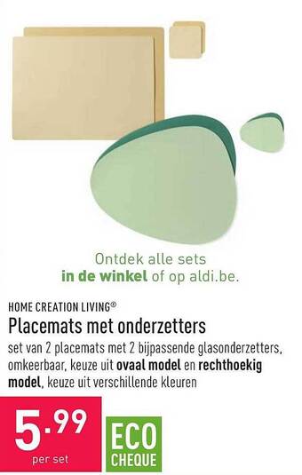 ALDI Placemats Met Onderzetters aanbieding