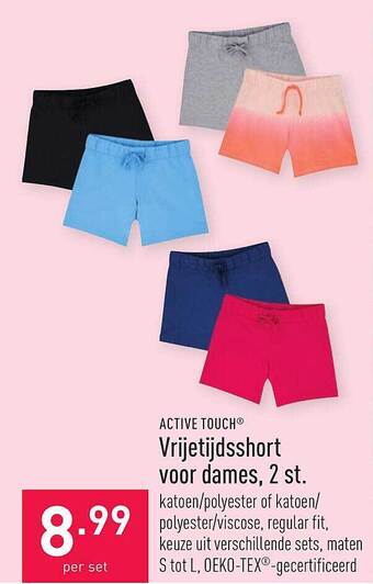 ALDI Vrijetijdsshort Voor Dames, 2 St aanbieding