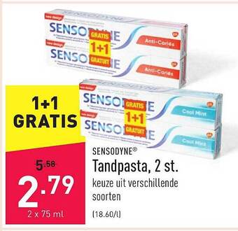 ALDI Sensodyne Tandpasta, 2 St aanbieding