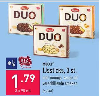 ALDI Mucci Ijssticks, 3 St aanbieding