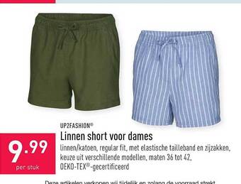ALDI Linnen Short Voor Dames aanbieding