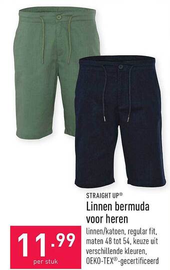 ALDI Linnen Bermuda Voor Heren aanbieding