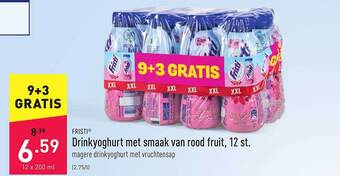ALDI Drinkyoghurt Met Smaak Van Rood Fruit, 12 St aanbieding