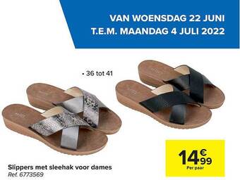 Carrefour Slippers Met Sleehak Voor Dames aanbieding
