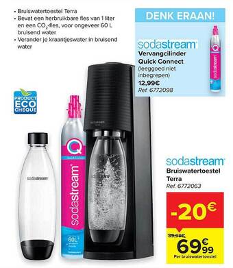 Carrefour Sodastream Bruiswatertoestel Terra aanbieding