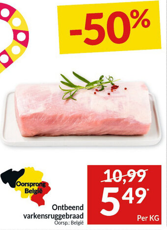 Intermarché Ontbeend VArkensruggebraad aanbieding