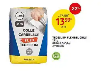 Brico Tegellijm Flexibel Grijs 25 kg aanbieding