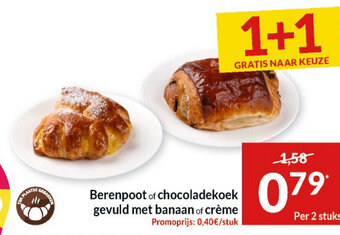 Intermarché Berenpoot of Chocoladekoek Gevuld met Banaan of Crème aanbieding