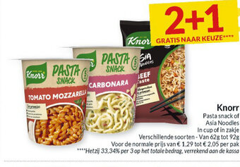 Intermarché Knorr Pasta Snack of Asia Noodles aanbieding