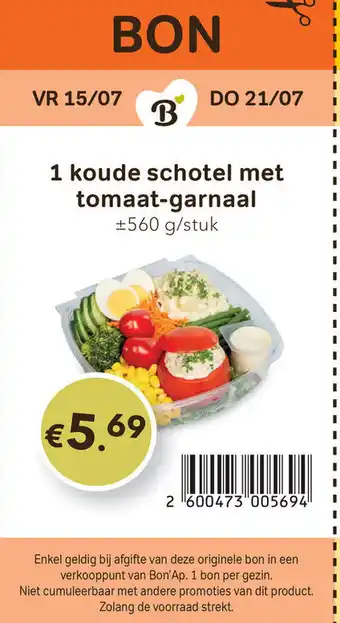 Bon Ap 1 Koude schotel met tomaat-garnaal 560g aanbieding