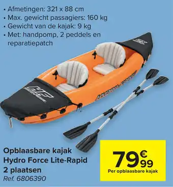 Opblaasbare kajak hydro force lite-rapid 2 plaatsen