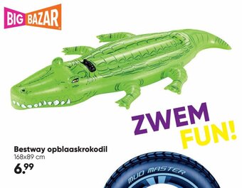 Big Bazar Bestway opblaaskrokodil aanbieding