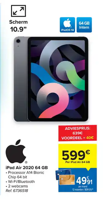 Carrefour iPad air 2020 64 GB aanbieding
