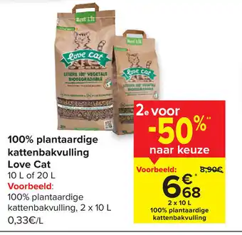 100% Plantaardige kattenbakvulling love cat