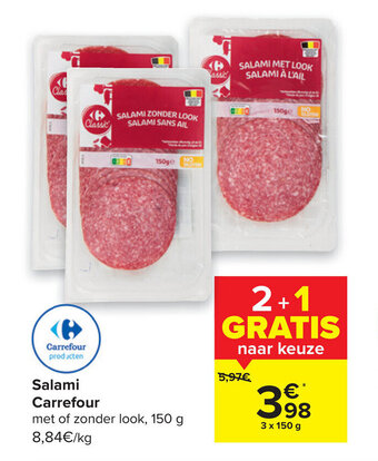 Carrefour Salami carrefour 150g aanbieding