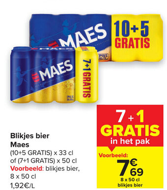 Carrefour Blikjes bier maes aanbieding