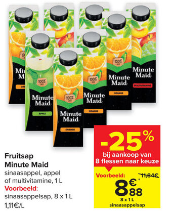Carrefour Fruitsap minute maid aanbieding
