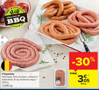 Carrefour Chipolata 420g aanbieding