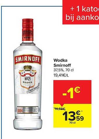 Carrefour Wodka Smirnoff aanbieding