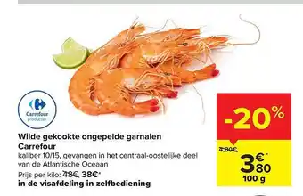 Carrefour Wilde Gekookte Ongepelde Garnalen Carrefour aanbieding