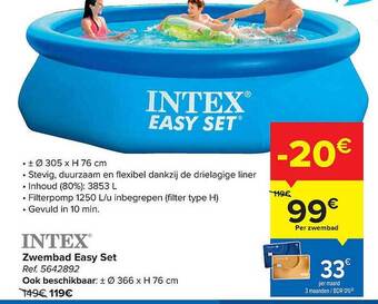 Carrefour Intex Zwembad Easy Set aanbieding