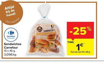 Carrefour Sandwiches Carrefour aanbieding
