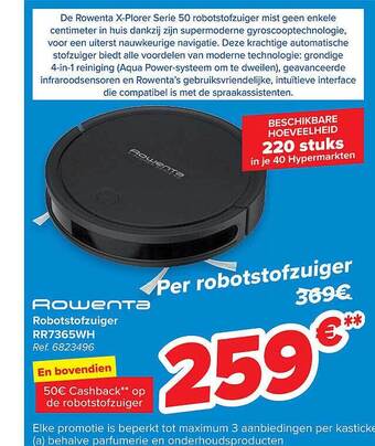 Carrefour Rowenta Robotstofzuiger Rr7365wh aanbieding