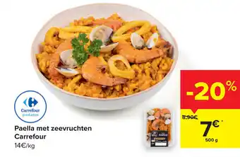 Carrefour Paella met zeevruchten carrefour 500g aanbieding
