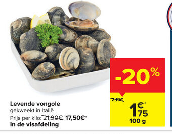 Carrefour Levende vongole 100g aanbieding