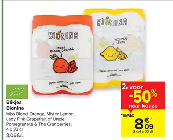 Carrefour Blikjes bionina aanbieding