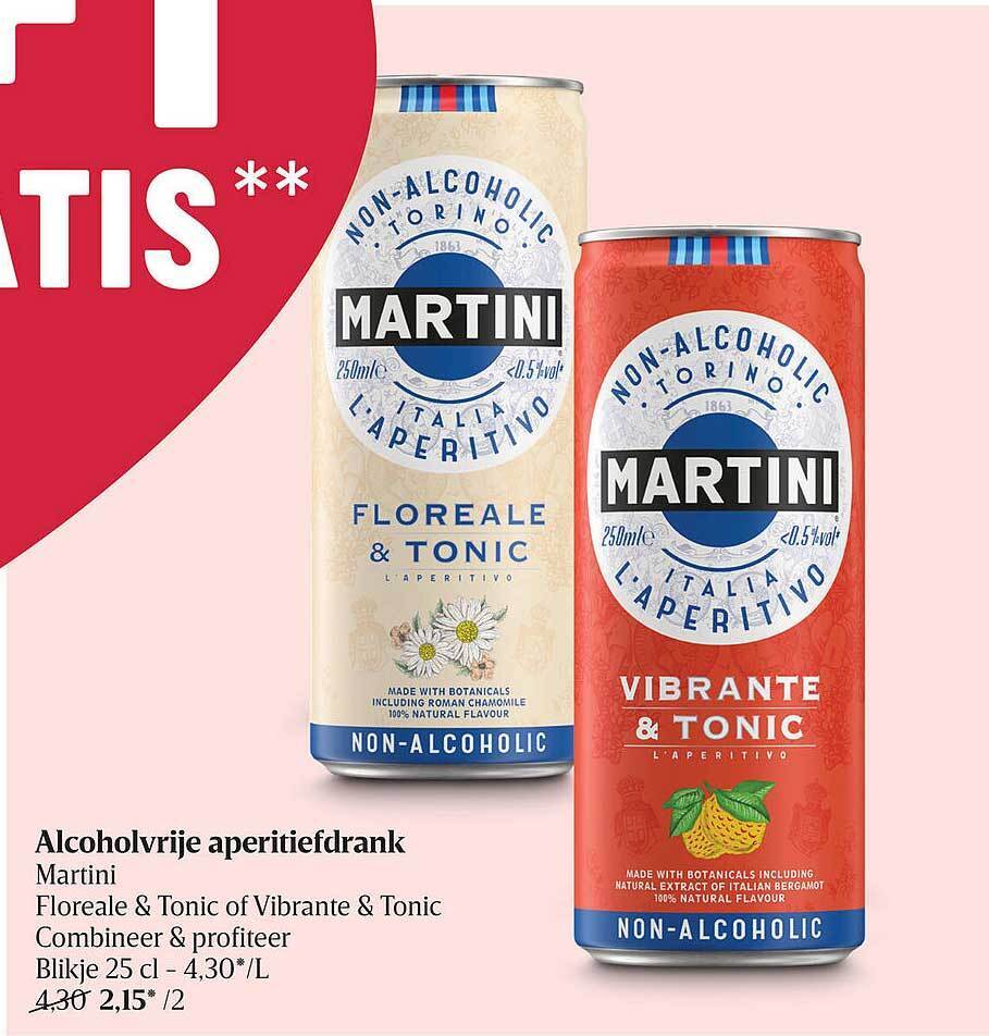 Alcoholvrije Aperitiefdrank Martini Floreale & Tonic Of Vibrante