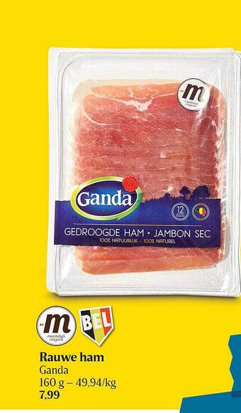 Delhaize Rauwe Ham Ganda aanbieding