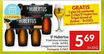 Intermarché St Hubertus Tripel Blond Of Amber aanbieding