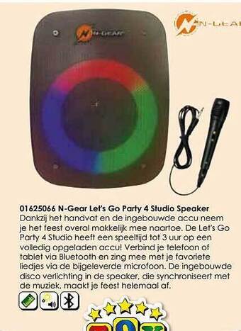 ToyChamp N-gear Let's Go Party 4 Studio Speaker aanbieding