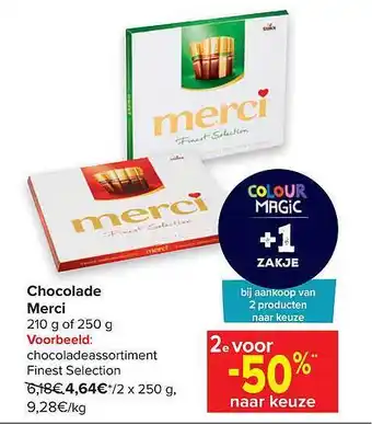 Carrefour Chocolade Merci aanbieding