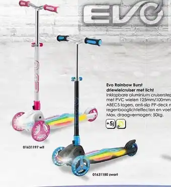 ToyChamp Evo Rainbow Burst Driewielcruiser Met Licht aanbieding