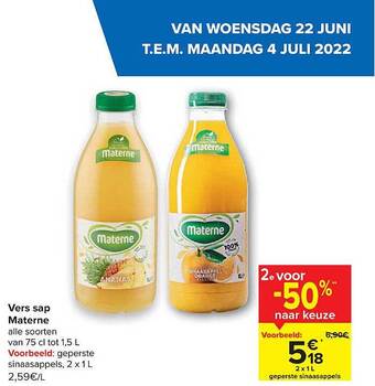 Carrefour Vers Sap Materne aanbieding